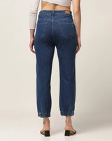 Kagad Jeans Womens High Rise Regular Fit Cut And Sew Mid Blue Denim Jeans - Style Code "KGDJNS-404013
