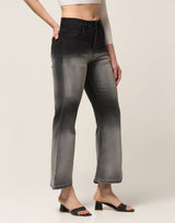 Kagad Jeans Womens  High Rise Boot Cut Black Grey Ombray Dyed Denim Jeans - Style Code "KGDJNS-404016