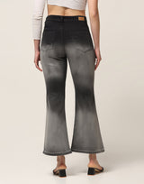 Kagad Jeans Womens  High Rise Boot Cut Black Grey Ombray Dyed Denim Jeans - Style Code "KGDJNS-404016