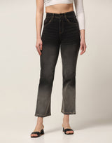 Kagad Jeans Womens High Rise Boot Cut Black Grey Denim Jeans - Style Code "KGDJNS-404017