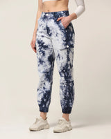 Kagad Jeans Womens High Rise Regular Fit White Blue Tie Dyed Denim Jeans Jogger - Style Code "KGDJGR-404001