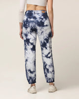 Kagad Jeans Womens High Rise Regular Fit White Blue Tie Dyed Denim Jeans Jogger - Style Code "KGDJGR-404001