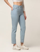 Kagad Jeans Womens High Rise Straight Fit Light Blue Denim Jeans - Style Code "KGDJNS-404029