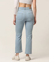 Kagad Jeans Womens High Rise Straight Fit Light Blue Denim Jeans - Style Code "KGDJNS-404029
