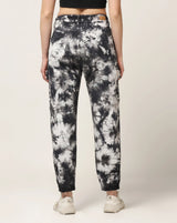 Kagad Jeans Womens High Rise Regular Fit Off White Charcoal Grey Tie Dyed Denim Jeans Jogger - Style Code "KGDJGR-404003