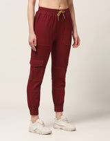 Kagad Jeans Womens High Rise Regular Fit Crimson Red Denim Jeans Jogger - Style Code "KGDJGR-404010