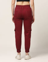 Kagad Jeans Womens High Rise Regular Fit Crimson Red Denim Jeans Jogger - Style Code "KGDJGR-404010