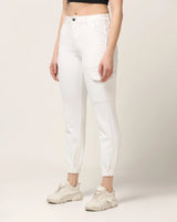 Kagad Jeans Womens High Rise Regular Fit White Denim Jeans Jogger - Style Code "KGDJGR-404005