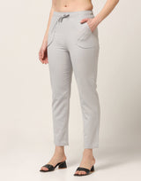 Kagad Jeans Womens Mid Rise Straight Fit Latte Cotton Trouser - Style Code "KGDTR-404030