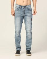Kagad Jeans Mens Regular Fit badges Two Tone Air Blue Jeans - Style Code "KGDJN-403027