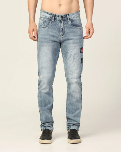 Kagad Jeans Mens Regular Fit badges Two Tone Air Blue Jeans - Style Code "KGDJN-403027
