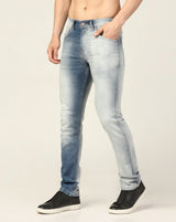 Kagad Jeans Mens Regular Fit Two Tone Light Vintage Blue Jeans - Style Code "KGDJN-403040