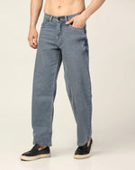Kagad Jeans Mens Wide Leg Loose Fit Stone Washed Blue Jeans - Style Code "KGDJN-403044