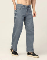 Kagad Jeans Mens Wide Leg Loose Fit Stone Washed Blue Jeans - Style Code "KGDJN-403044