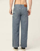 Kagad Jeans Mens Wide Leg Loose Fit Stone Washed Blue Jeans - Style Code "KGDJN-403044