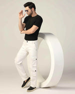 Kagad Jeans Mens Regular Fit White Cargo Jeans - Style Code "KGDCRG-403050