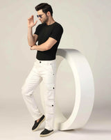 Kagad Jeans Mens Regular Fit White Cargo Jeans - Style Code "KGDCRG-403050
