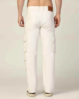Kagad Jeans Mens Regular Fit White Cargo Jeans - Style Code "KGDCRG-403050