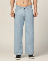 Kagad Jeans Mens Wide Leg Loose Fit Arctic Blue Jeans - Style Code "KGDJN-403045