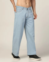 Kagad Jeans Mens Wide Leg Loose Fit Arctic Blue Jeans - Style Code "KGDJN-403045