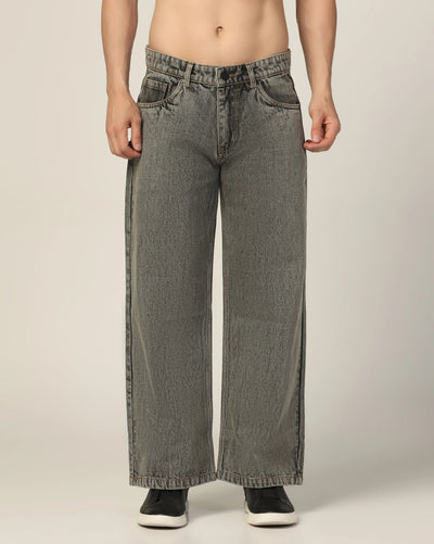 Kagad Jeans Mens Wide Leg Loose Fit Grey Jeans - Style Code "KGDJN-403046