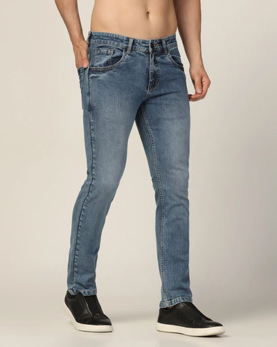 Kagad Jeans Mens Regular Fit Two Tone Tint Breeze Blue Jeans - Style Code "KGDJN-403037