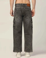 Kagad Jeans Mens Loose Fit Wide Leg Rusty Grey Cargo Jeans - Style Code "KGDCRG-403049
