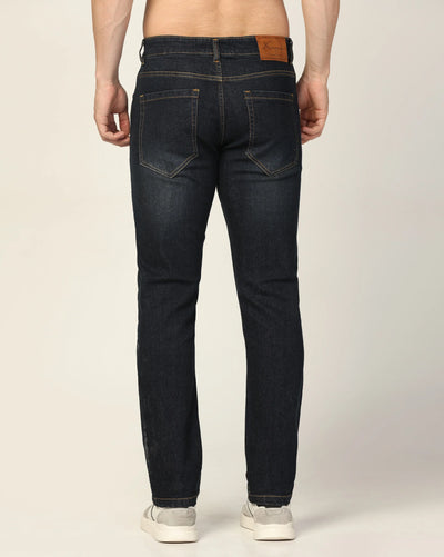 Kagad Jeans Mens Regular Fit badges Two Tone Deep Ocean Blue Rugged Jeans - Style Code "KGDJN-403030