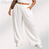 Womens elasticated High Rise waist loose straight fit Palazo Pajama KGDJNS-404051