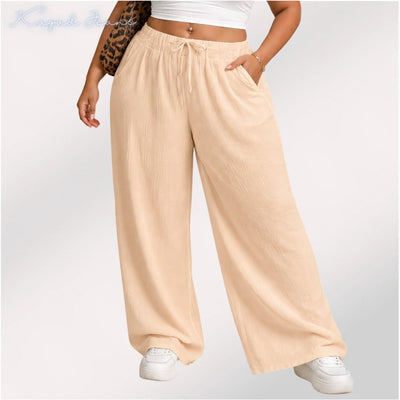 Womens elasticated High Rise waist loose straight fit Palazo Pajama KGDJNS-404052