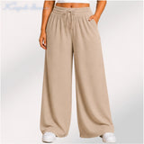 Womens elasticated High Rise waist loose straight fit Palazo Pajama KGDJNS-404058