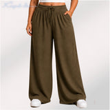 Womens elasticated High Rise waist loose straight fit Palazo Pajama KGDJNS-404059