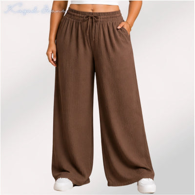 Womens elasticated High Rise waist loose straight fit Palazo Pajama KGDJNS-404061