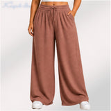 Womens elasticated High Rise waist loose straight fit Palazo Pajama KGDJNS-404062