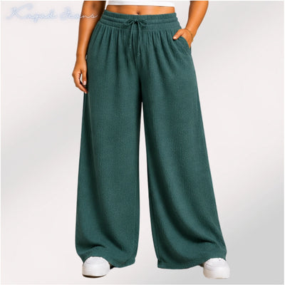 Womens elasticated High Rise waist loose straight fit Palazo Pajama KGDJNS-404065