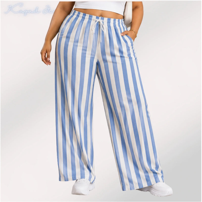 Womens elasticated High Rise waist loose straight fit Palazo KGDJNS-404071