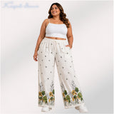 Womens elasticated High Rise waist loose straight fit Palazo KGDJNS-404072