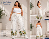 Womens elasticated High Rise waist loose straight fit Palazo KGDJNS-404072