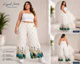 Womens elasticated High Rise waist loose straight fit Palazo KGDJNS-404073
