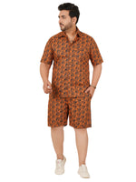 Men's Plus Size Printed Co Ord Set MJSCD-20010