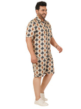 Men's Plus Size Printed Co Ord Set MJSCD-20001