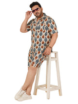 Men's Plus Size Printed Co Ord Set MJSCD-20004