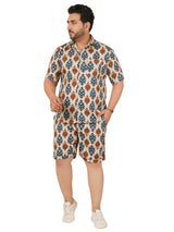 Men's Plus Size Printed Co Ord Set MJSCD-20004
