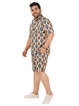 Men's Plus Size Printed Co Ord Set MJSCD-20004