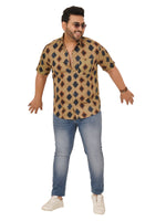Men's Plus Size Printed Half Sleeve Shirt MJSSH-20007