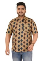 Men's Plus Size Printed Half Sleeve Shirt MJSSH-20007