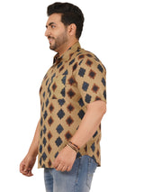 Men's Plus Size Printed Half Sleeve Shirt MJSSH-20007