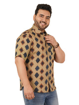 Men's Plus Size Printed Half Sleeve Shirt MJSSH-20007