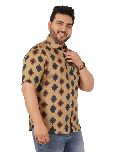 Men's Plus Size Printed Half Sleeve Shirt MJSSH-20007