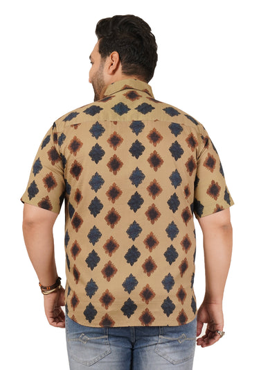Men's Plus Size Printed Half Sleeve Shirt MJSSH-20007